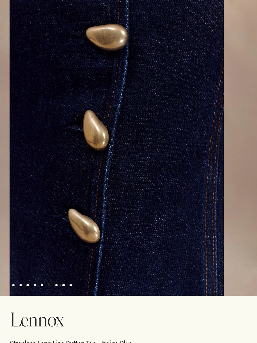 Meshki Lennox Dark Indigo Strapless Top - Picture 3 of 4